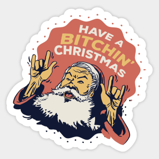 Have a Bitchin Christmas | Funny Vintage Santa Sticker